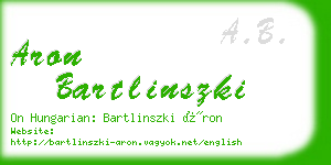 aron bartlinszki business card